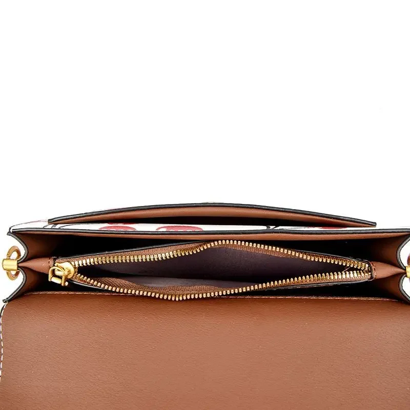 2025 nouveau Premium Top Grain cuir cerise Mini sac carré élégant luxe polyvalent sac à bandoulière