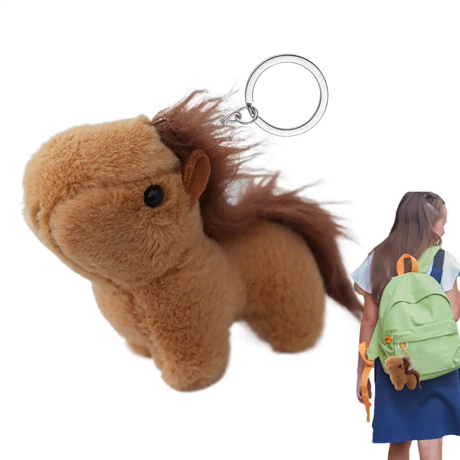 محشوة الحيوان الحصان حلقة رئيسية الكرتون الحيوان شنقا ديكور ظهره قلادة الخيول أفخم لطيف المهر الحمير دمية صغيرة