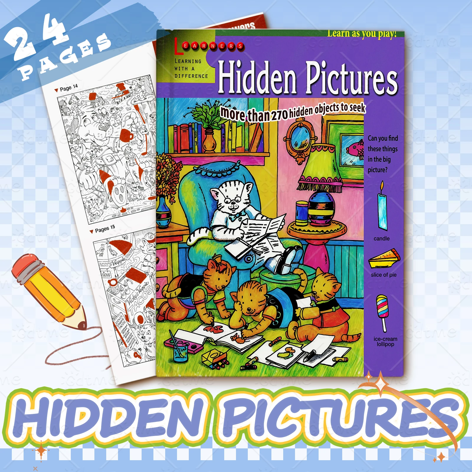Hidden Pictures Train Concentration Skills with Hidden Object Picture Book for Adult Coloring Book Educational Graffiti Painting