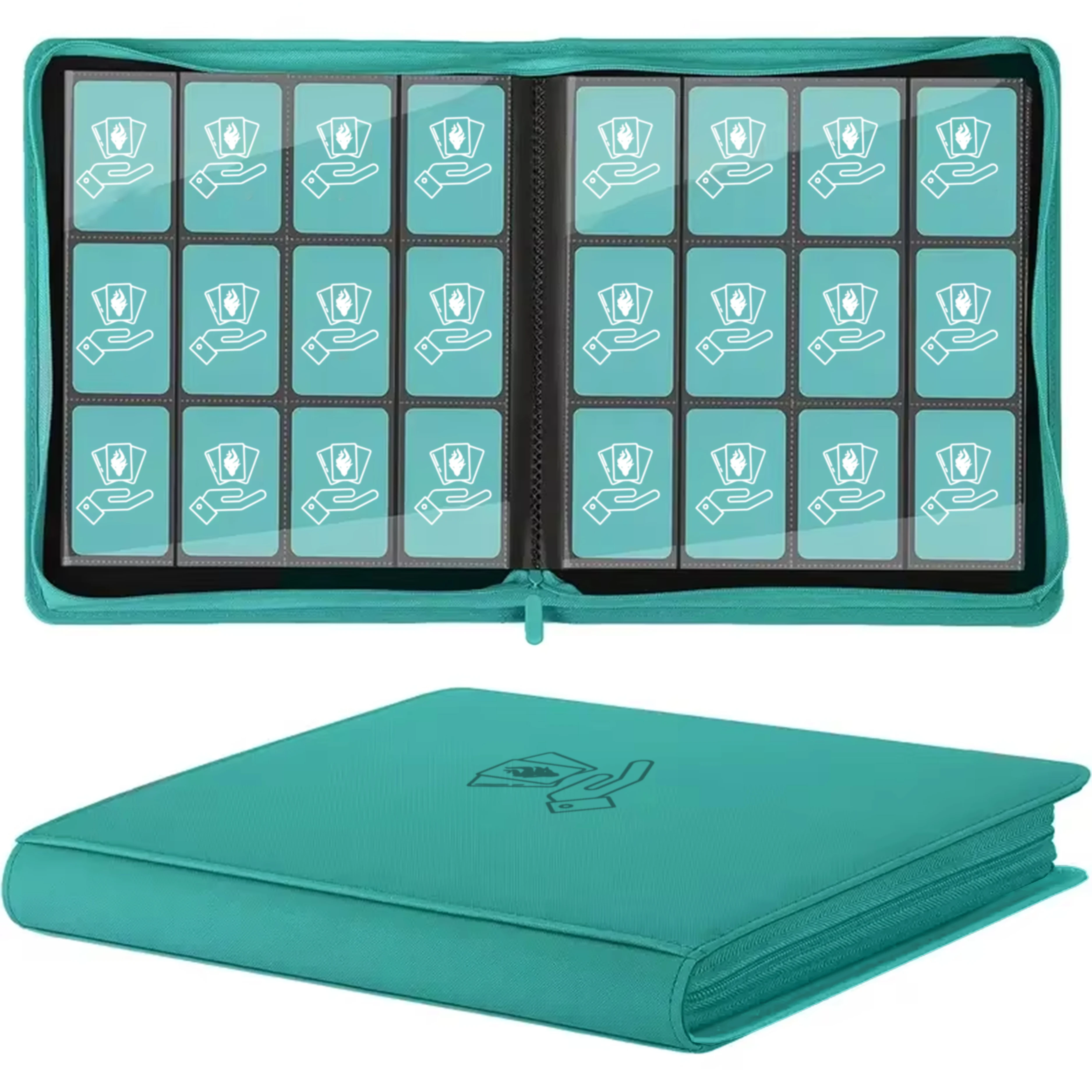 Great Collector Gift 12‑Pocket Card Binder, Holds 480 Cards, Durable Zipper Design, Ideal Birthday Gift For Card Collectors