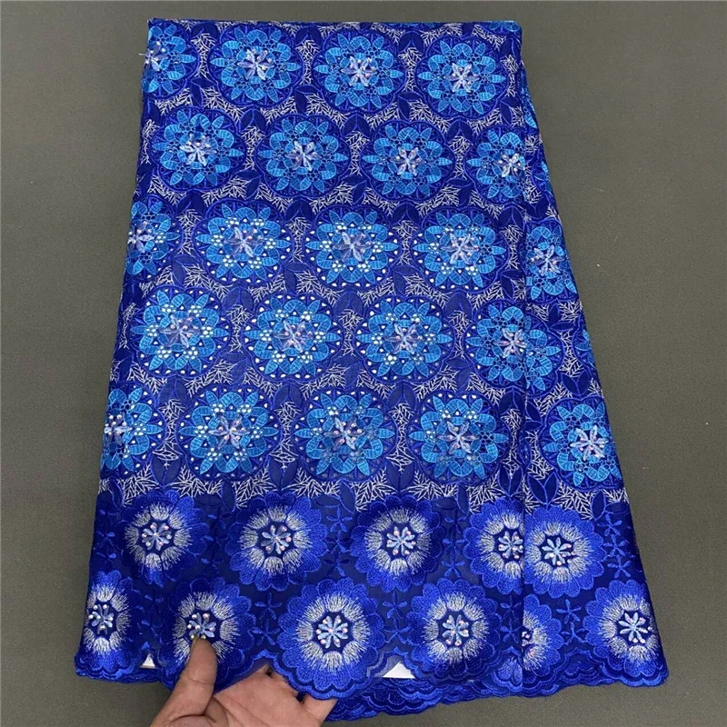 

5 yard high-quality 3D flowers fabric Dry lace embroidery African 100% cotton fabrics Swiss voile lace Dubai style PSJF101401