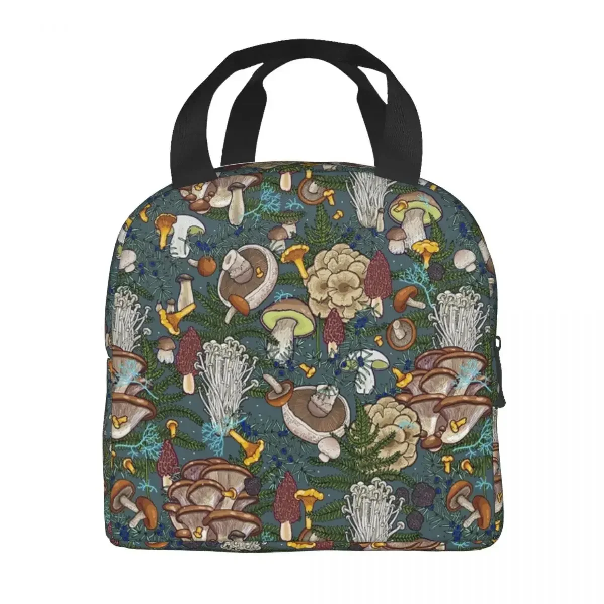 Mushroom Forest Insulated Lunch Bag for Women Leakproof Thermal Cooler Bento Box Office Picnic Travel