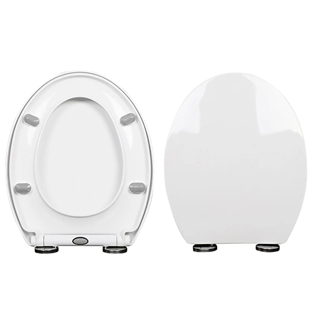 

Универсальное бесшумное сиденье для унитаза с медленным закрыванием, антибактериальное, с быстросъемными петлями, легко моется, металлическое основание