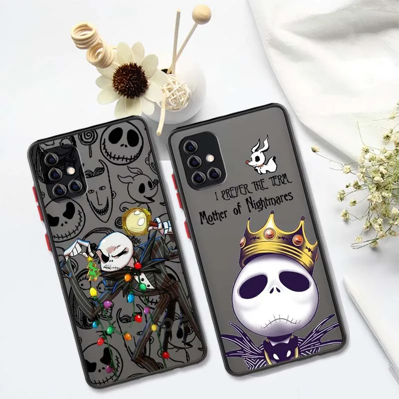 

Christmas Eve Scare Cartoon For Samsung A73 A72 A71 A55 A54 A53 A52 A51 A35 A25 A15 A14 5G Frosted Translucent Phone Case
