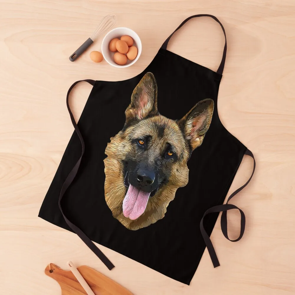 

German Shepherd Head Tilt Apron Chef Uniform All For Kitchen And Home Apron