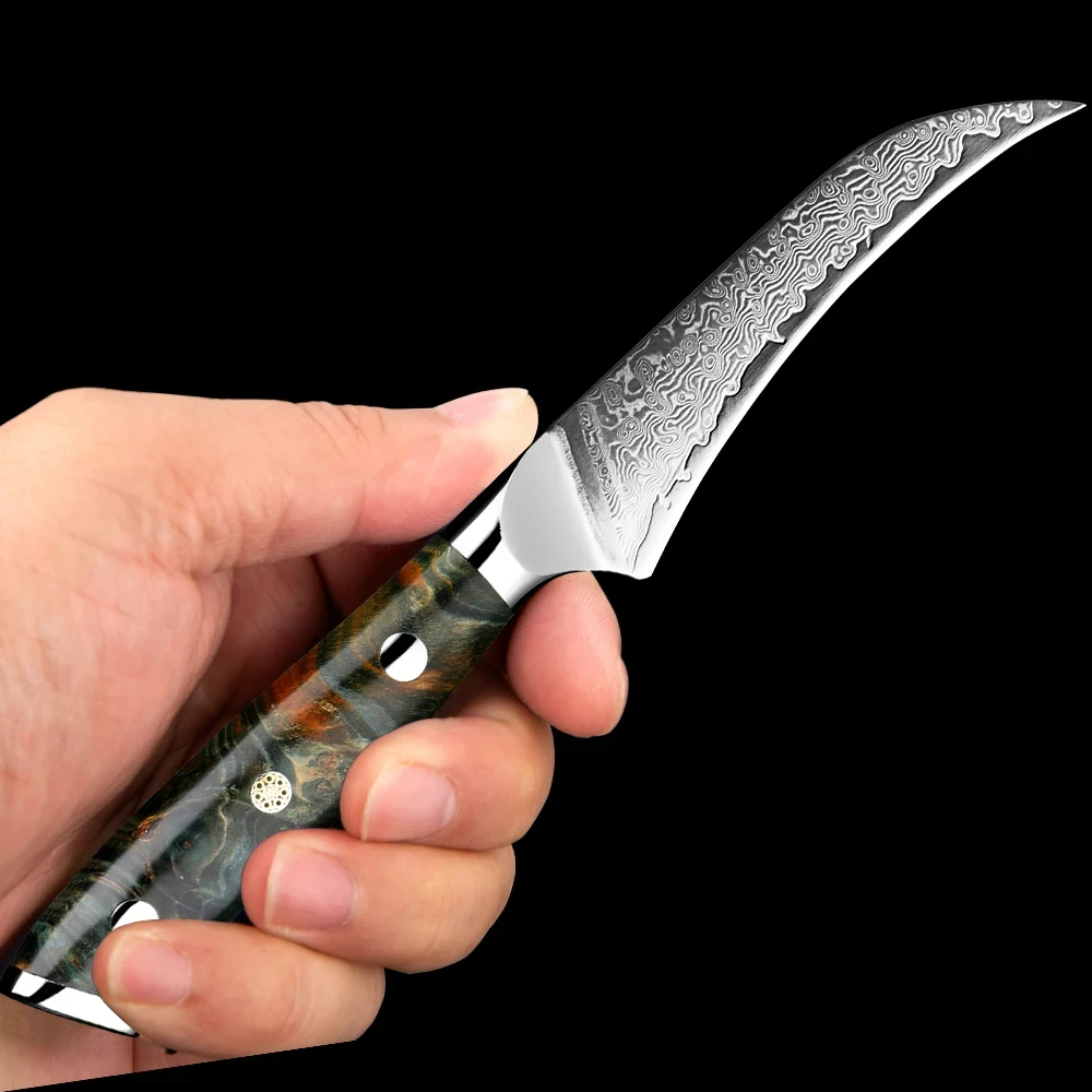 

Beautiful Paring Knife 3.5 inch Damascus VG10 Super Steel Sharp Cutting Chef's Knife Eagle-curved blade-Sheath Kitchen Knife New