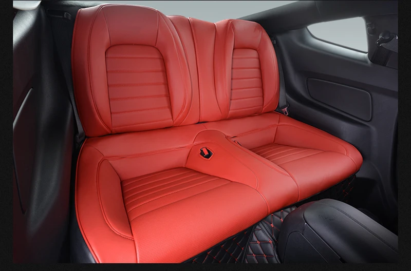 Автомобильные аксессуары для Mustang, полный комплект чехлов из натуральной перфорированной кожи для Ford Mustang F150 2015-19