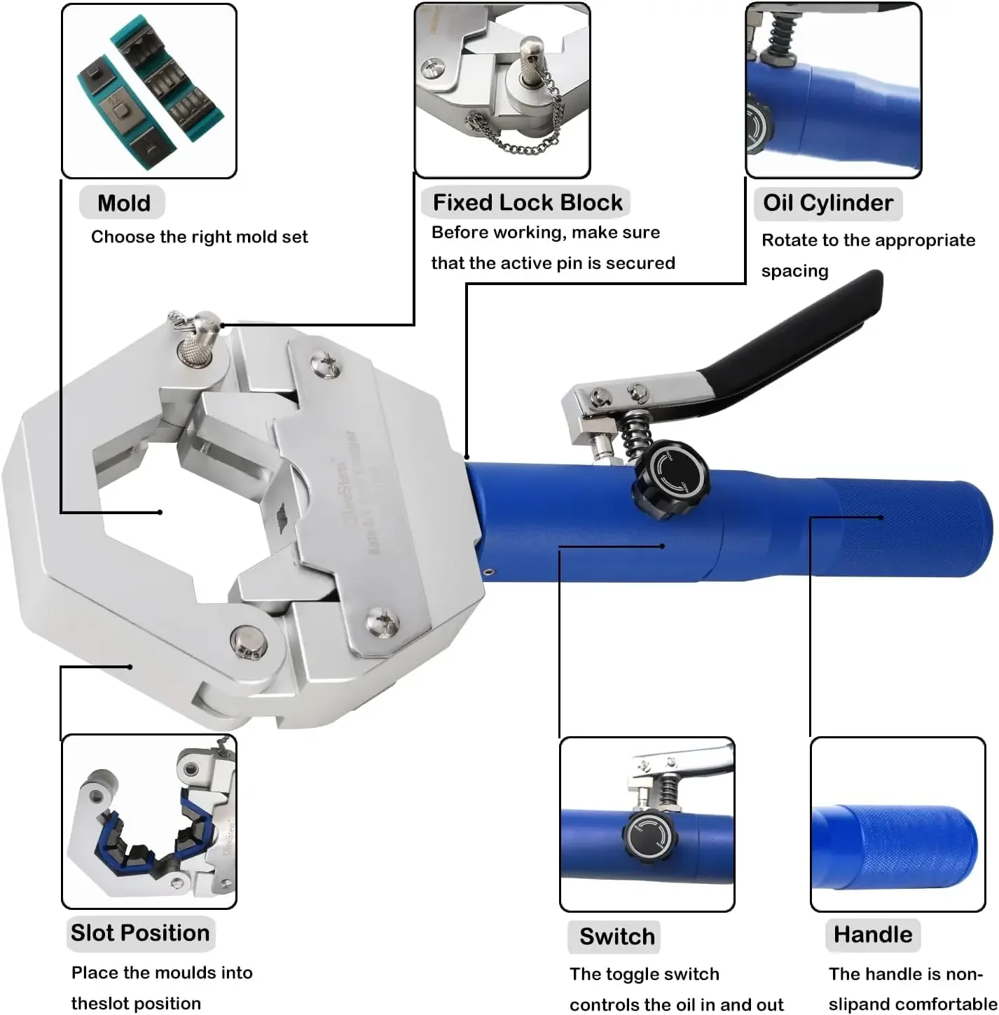 Imagem -03 - Manual ac Mangueira Crimper Machine Mangueira Hidráulica Crimper Kit ar Condicionado Crimping Tool Hand-held 71500