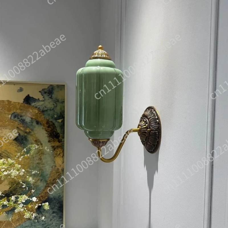 Nordic French Wall Light Retro Living Room Bedroom Bedlight Premium Art Corridor Cream Style American Style Mirror Headlights