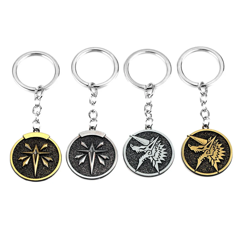 New Game Monster Hunter Keychain Weapon World MHW Great Sword Bow Model Pendant Keyrings Car Key Holder Jewelry Accessories Gift