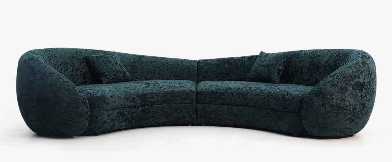 @#Modern Luxury Boucle Curved Sofa Contemporary Upholstered Cloud Couch for Living Room Decorative Features