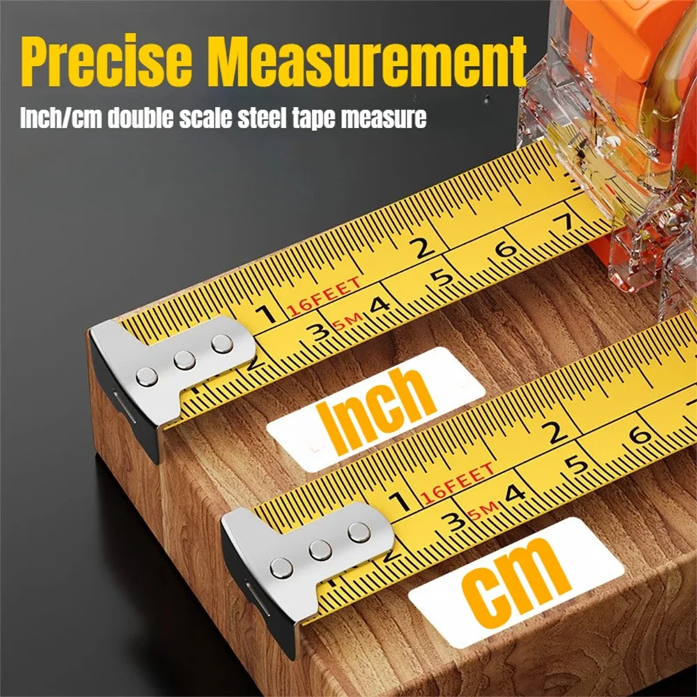 3M5M7.5M10M Tape Measure Retractable Transparent Metric and Imperial Steel Tape Measure Thick CM/Inch Measuring Tape Measure Too