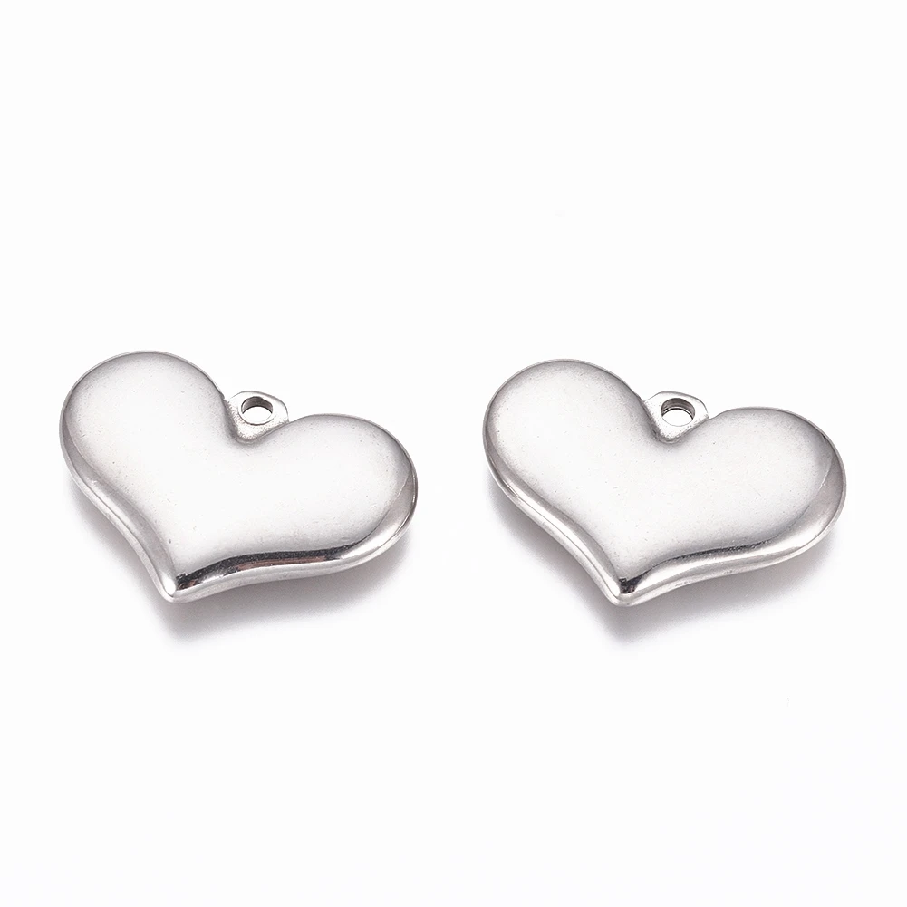 

10pcs 304 Stainless Steel Stamping Blank Tag Heart Pendants Craft Jewelry Making Accessories For Handmade Decors 21x28x4mm