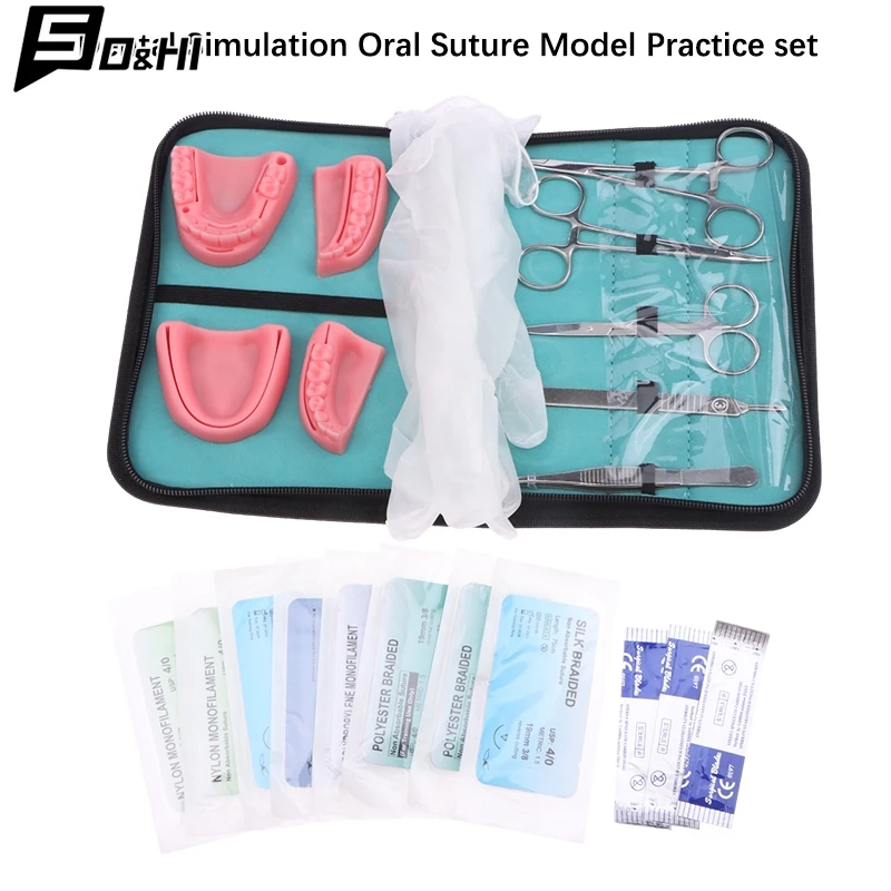 Dental Surgical Suture Training Kit Suture Practice Model Training Pad Scissors Tool Teaching Equipment Skin Operate Kit
