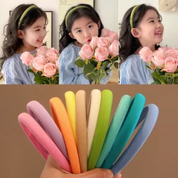 2023 New Children Cute Solid Color Hair Band Headwear Kids Simple Lovely Broadside Headband Baby Girls Fashion Hair Accessories