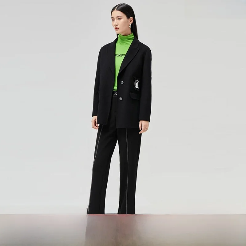 

Casual Letter f-High Collar Slim Fit Knitted Sweater Women's Base Layer Winter Top Polyester Acrylic Wool Nylon Blend