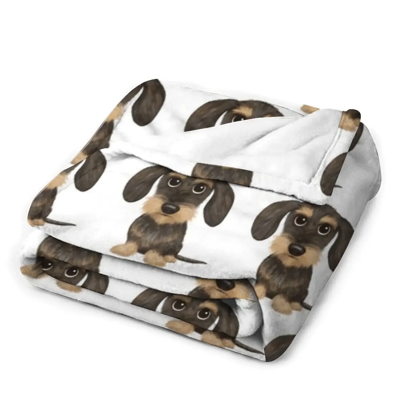 Wirehaired Dachshund Cute Wire Haired Wiener Dog Wild Boar and Tan Teckel Throw Blanket Thin Multi-Purpose Quilt Blankets