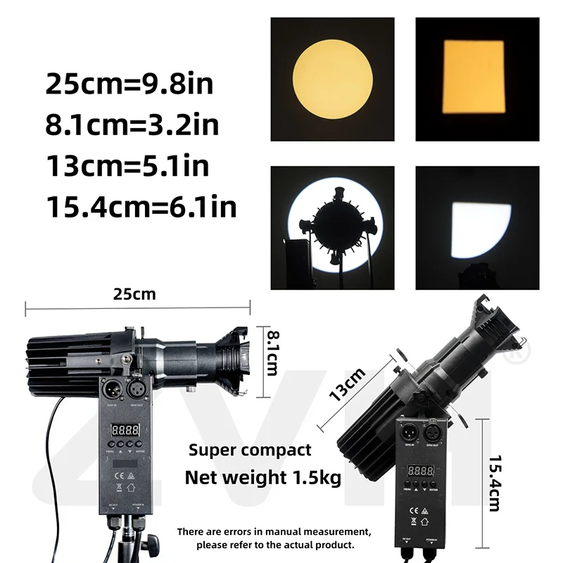 Fixed Focus 19°26°36° 50° 40W LED Ellipsoidal Profile Spotlight 2IN1 Stage Lighting 1/2/3/5 Channel DMX Control Follow Projector