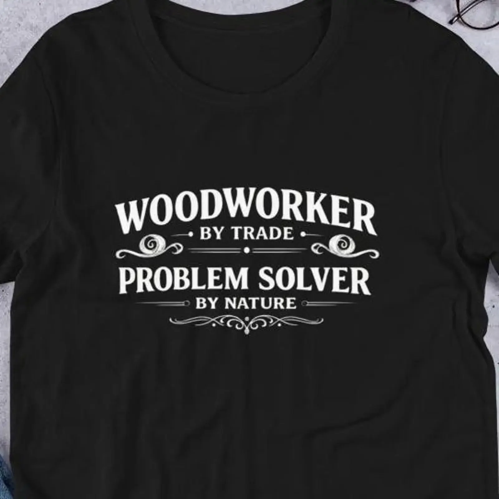 Workshop T Shirt Woodworker by Trade Problem Solver Nature Maker  vintage Washed Unisex homme Breathable streetwear Versatile