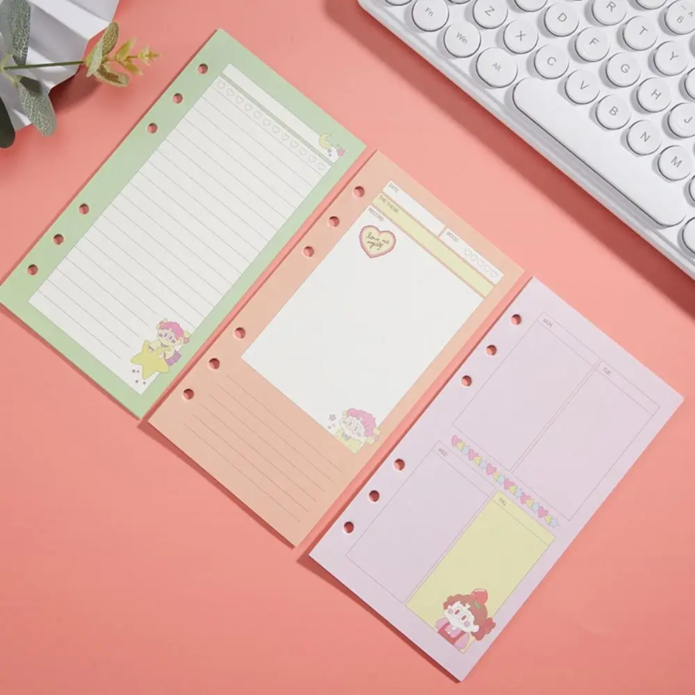 Fashion A6 Loose Leaf Paper Refill 80 Sheets 6 Holes Binder Inside Page Monthly Weekly Notebook Paper Friend Gifts