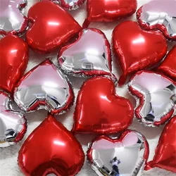 10-30PCS 5/10inch Romantic Heart Foil Balloons Multicolor Metal Helium Globos for Love Theme Wedding Valentines Day Party Decor