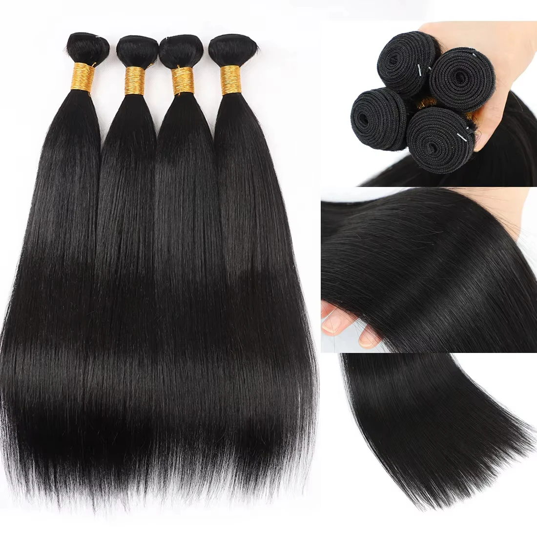 YKB العظام مستقيم الهندي نسج على شكل شعر إنسان حزم الطبيعي الأسود 1/3/4 قطعة 100% الشعر البشري غير المجهزة حزمة ريمي ملحقات الخام