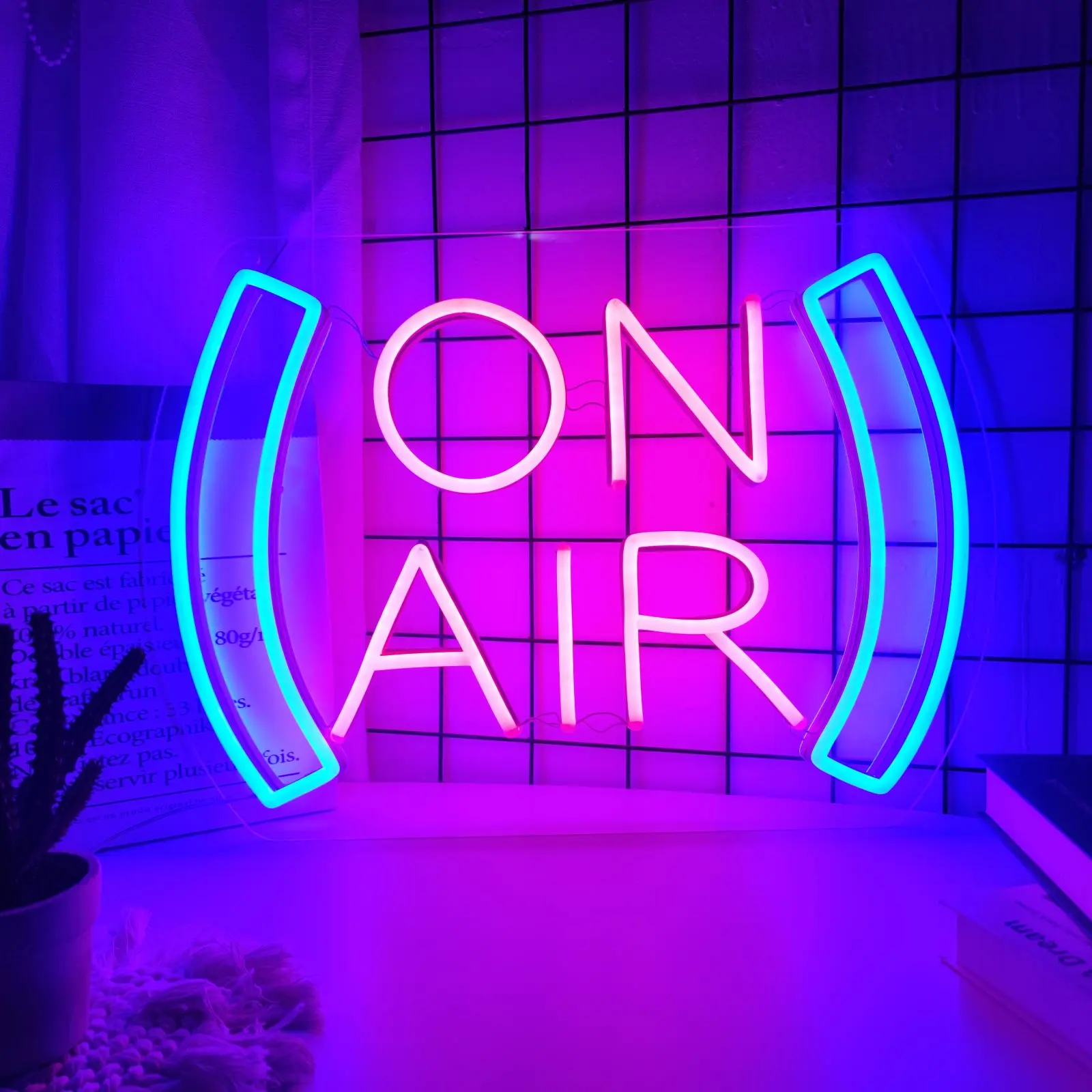 

ON AIR LED Neon Sign USB Powered Wall Hanging Neon Light for Studio Bedroom Party Home Bar Wall Decoration