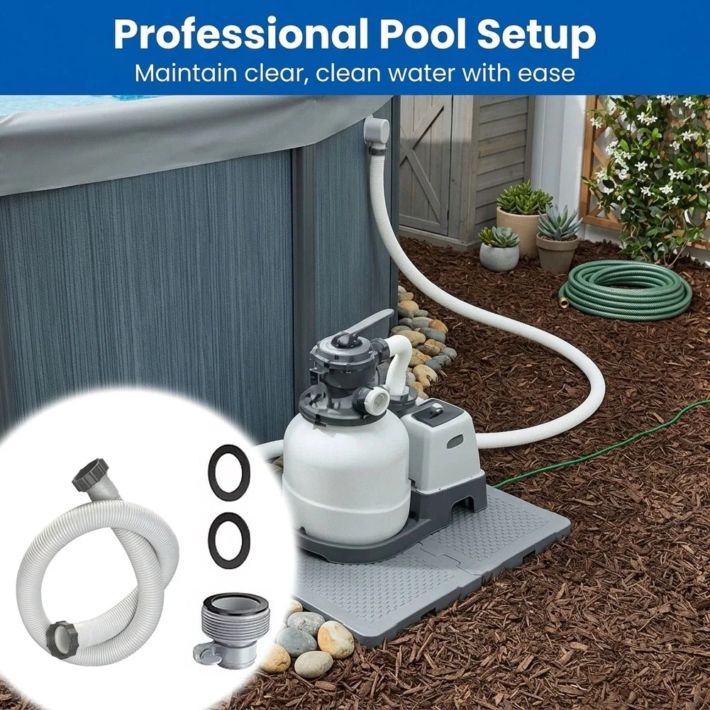 Swimming Pool Pump Hose Kit For INTEX For COLEMAN Above-ground Pools Leak-Proof Plastic 1.5m Pool Pump Hose With B Adapter Parts view 3