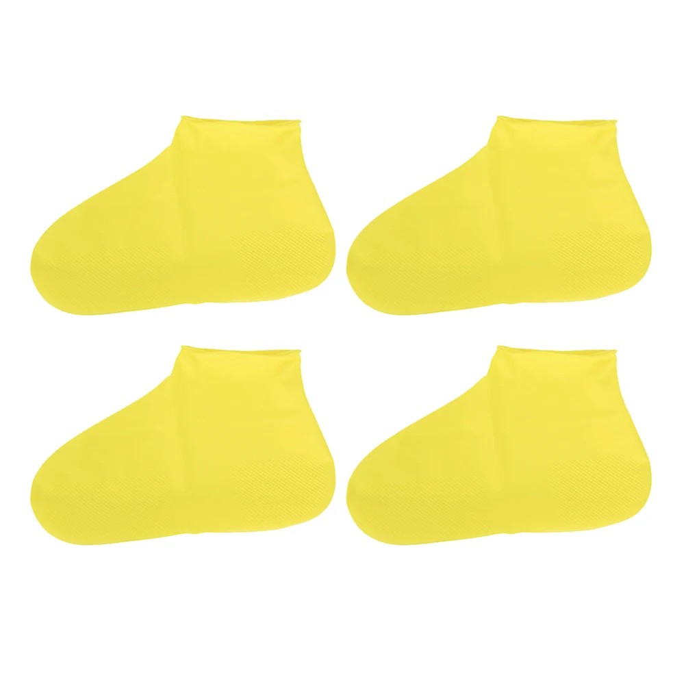 

2 Pairs Thickened Latex Rain Shoe Covers Waterproof Anti Wear Resistant Reusable Shoe Protectors for Travel Outdoor Work