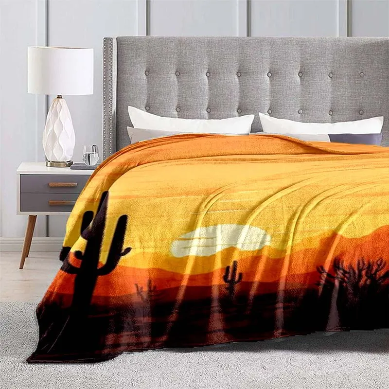 

3D Cactus Blanket in the Desert Super Soft Microfleece Blanket - Perfect for Picnics, Sofas, Cinemas, Travels and Living Rooms