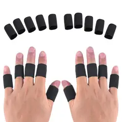 10Pcs Stretchy Finger Schutz Hülse Unterstützung Arthritis Sport Hilfe Gerade Wrap Basketball Stretchy Bands Finger Schutz