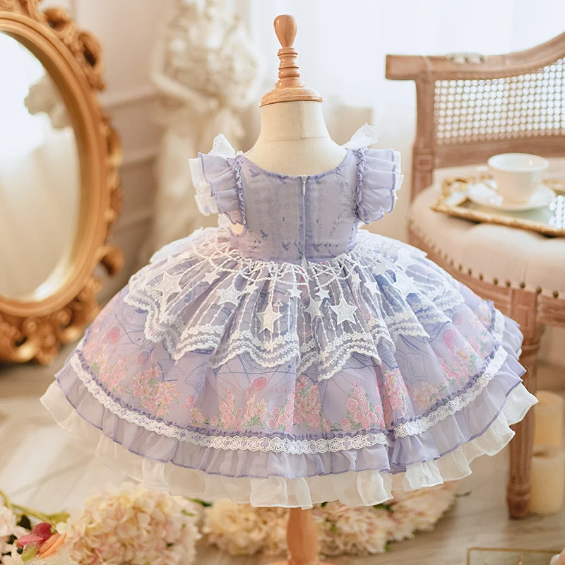 2023 Spanish Girls Royal Dress Baby Birthday Party Dresses Kids Toddler Girl Lolita Princess Ball Gown Infant Boutique Clothing