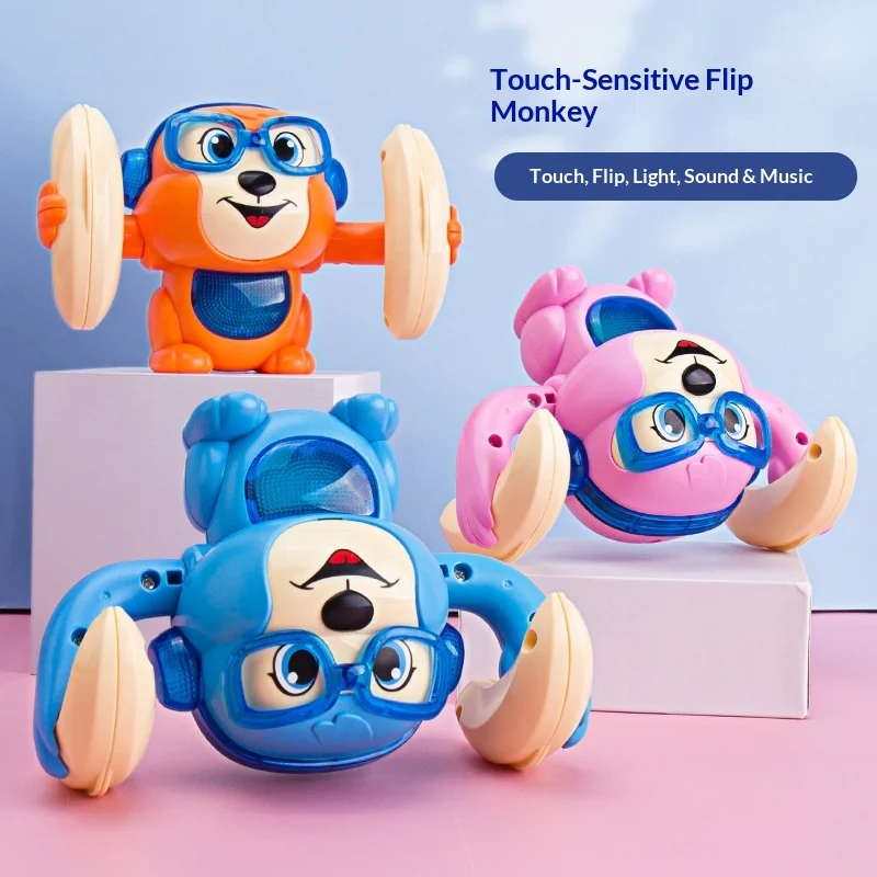 

Cute Generic Electric Rolling Monkey Toy Voice Control Sound Activated Walking Singing Glowing Holiday Gift Bulk Wholesale