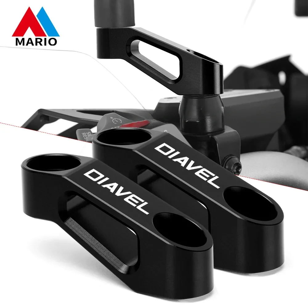 For Ducati Diavel Monster Multistrada Scrambler Motorcycle Accessories Mirror Riser Extenders Spacers Extension Adapter Adaptor