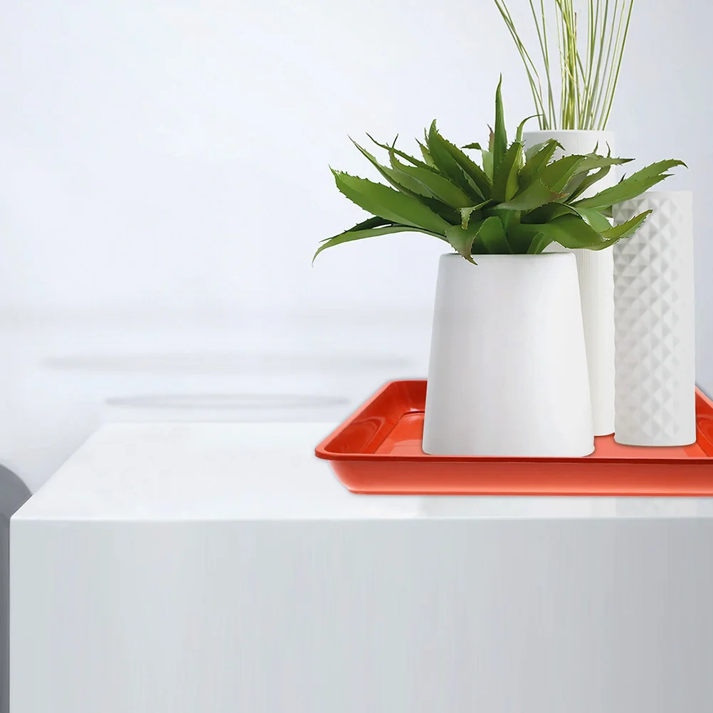 

2pcs Resin Plastic Tray Flat Bottom Drip Proof For Bonsai Succulents Square Planter Saucer Garden Plants Water Storage Container