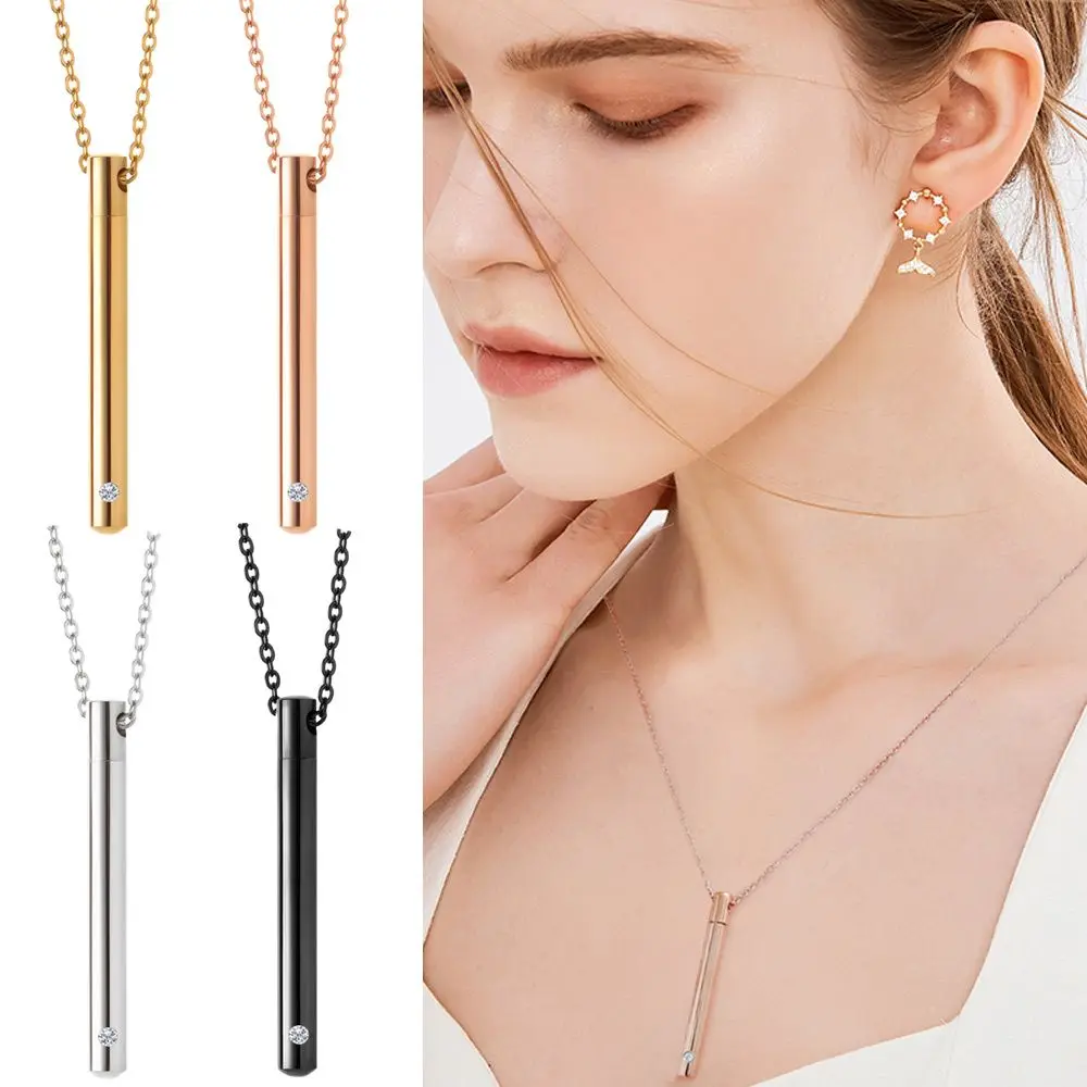 Simple Style Memorial Jewelry Ash Urns Wishing Bottle Pendant Perfume Vial  Long Chain Aroma Diffuser