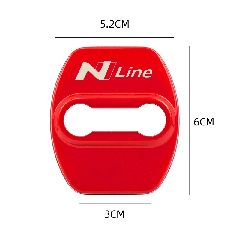 금속 자동차 도어 잠금 커버 보호 버클 커버 스티커, 현대 N 라인 i30 i20 소나타 악센트 투싼 엘란트라 아제라 자동차, 4 개