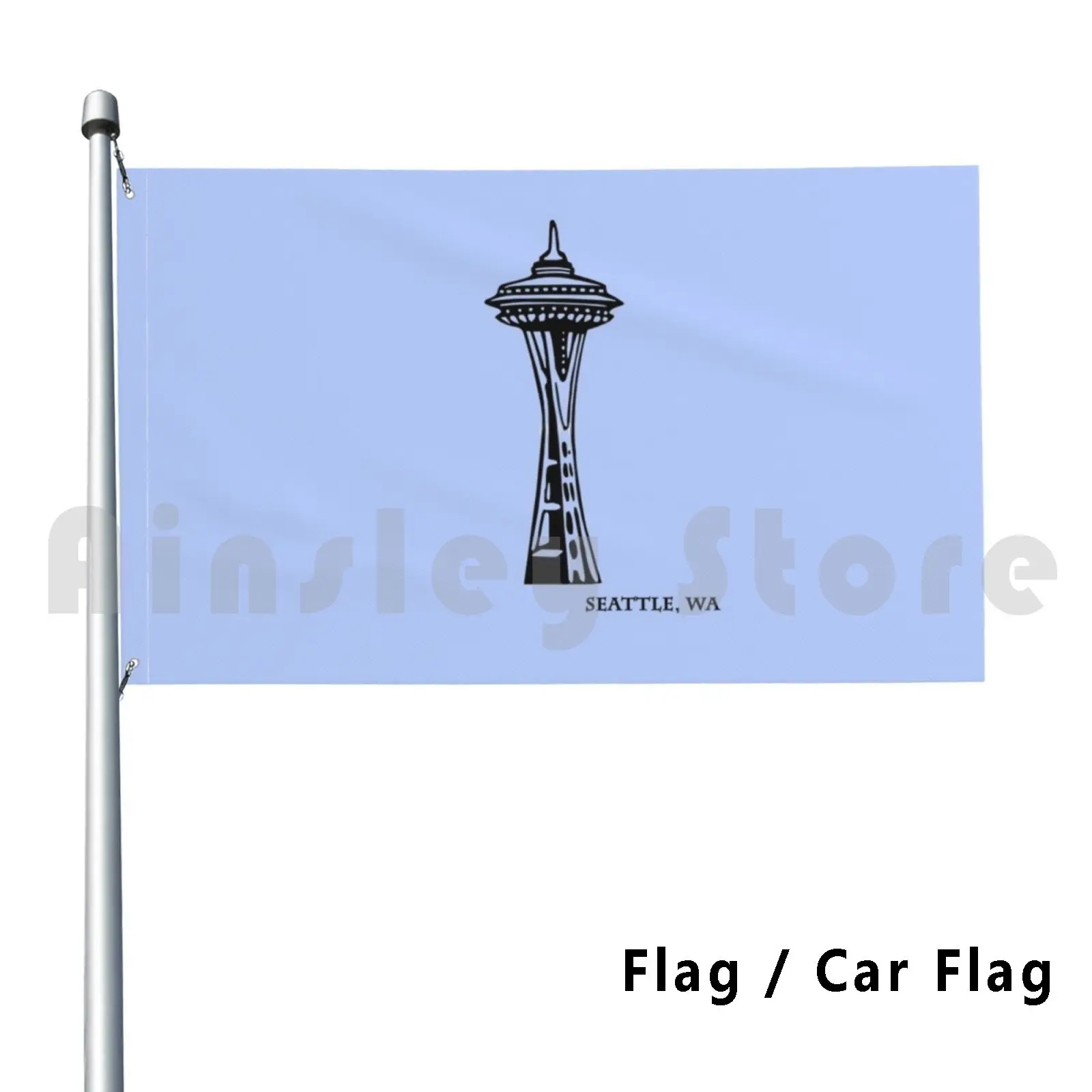 Flag Car Flag Seattle , Washington's Space Needle Hat Seattle Washington Space Needle Pacific Northwest