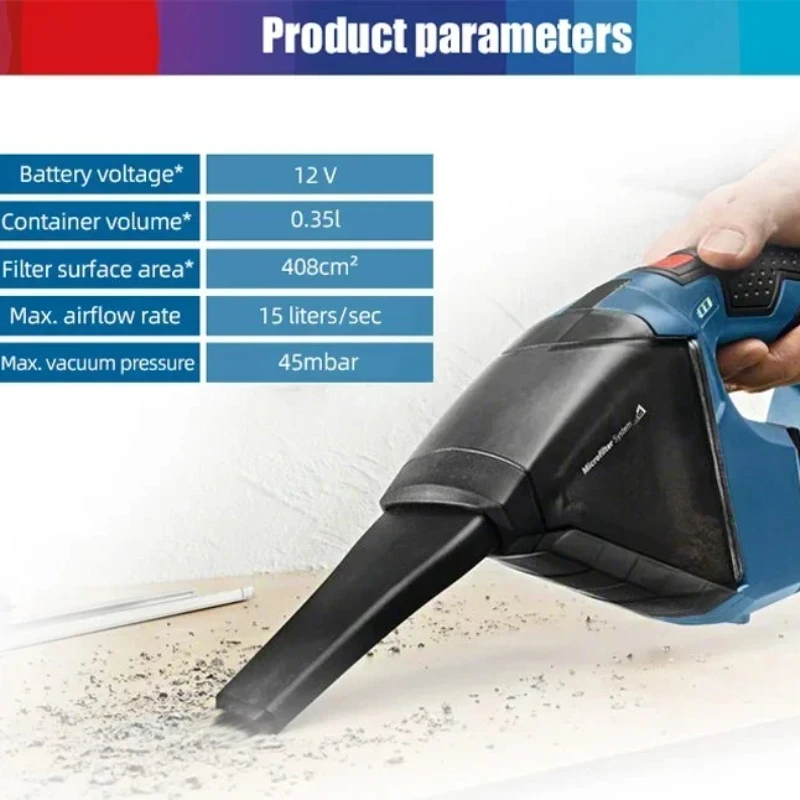 BOSCH GAS 12V-LI Cordless Mini Vacuum Cleaner Powerful Suction Detachable Dust Cup Workshop Debris Cleaning Tool — купить у AliExpress WW
