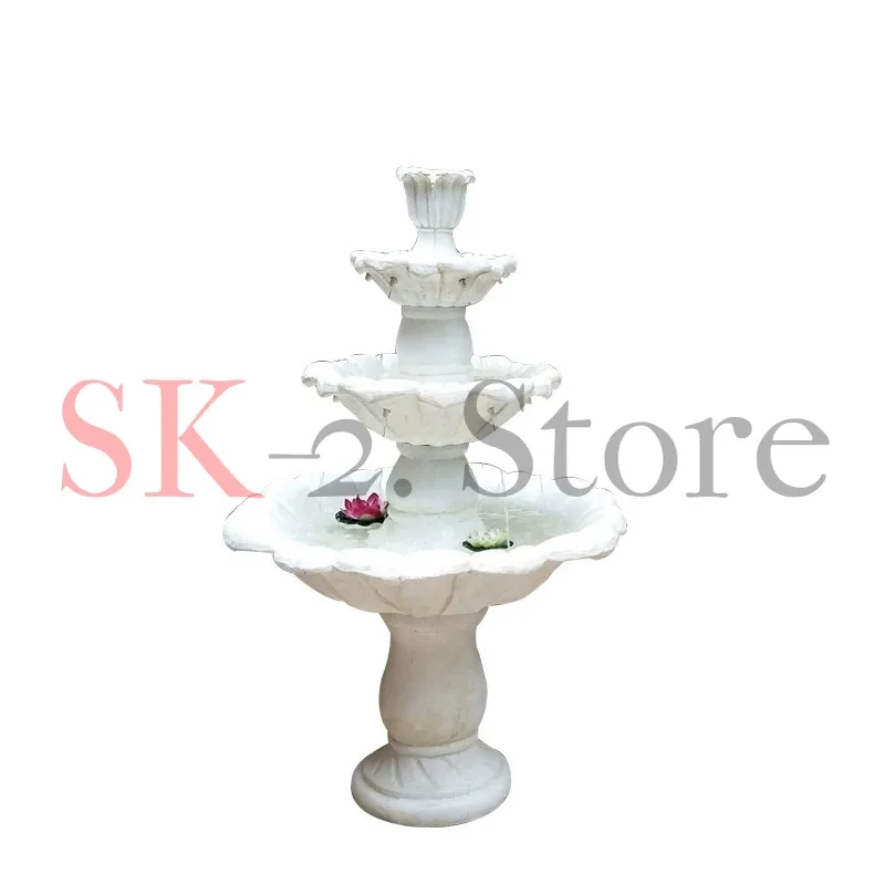 Three-story wedding fountain courtyard decoration balcony simple running water view wedding clock in