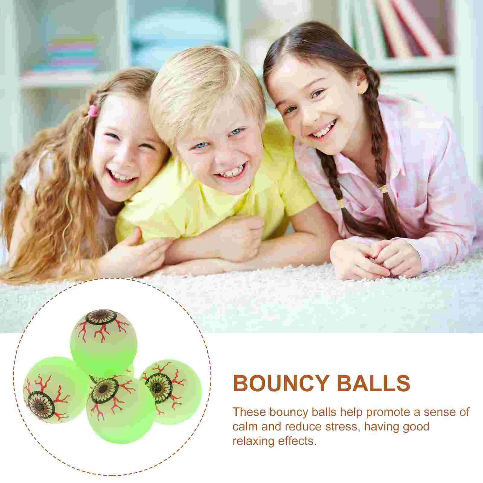 12 Pcs Christmas Glow-in-the-dark Bouncy Ball Solid Bouncing Toy Party Favors Rubber Balls Shine Safe and Light Vending Machine