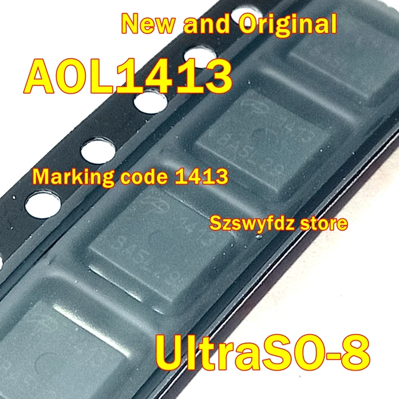 

5Pcs to 100Pcs Aol1413 Ultraso-8 Marking Code1413 New and Original P-Channel Enhancement Mode Field Effect Transistor