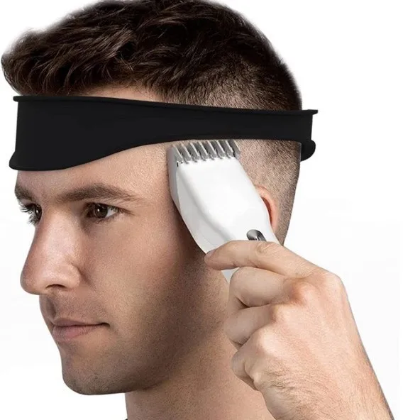 Arc‑Shaped Silicone Hair Cutting Guide Band Adjustable Flexible Neckline Template DIY Household Home Hair Trimming Barber Tool