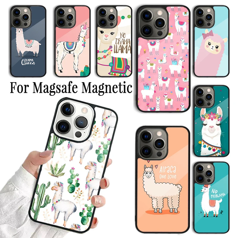 Lama Llama Alpacas Animal Phone Case Cover For iPhone 17 AIR 16 15 14 13 12 11 Pro Max Plus Wireless Magnetic Magsafe Shell