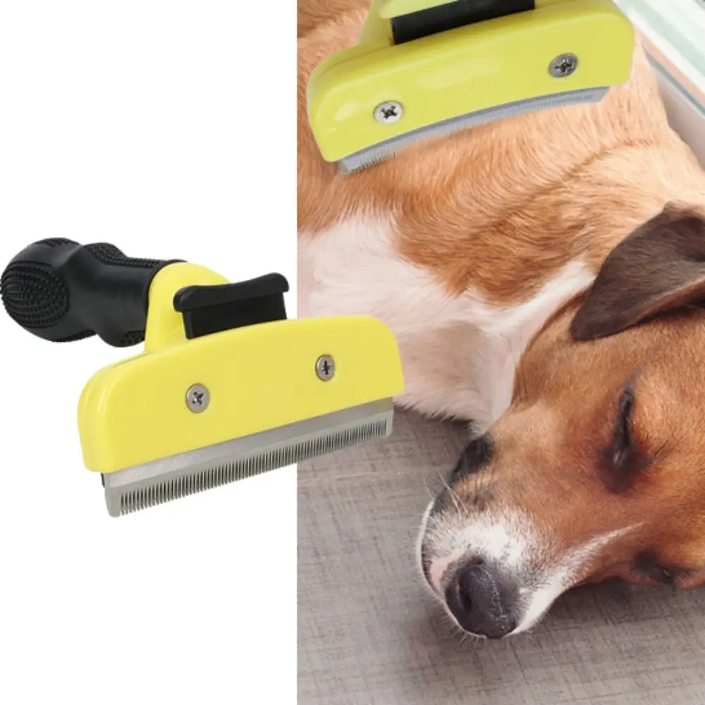 

Handheld Pet Hair Cleaning Brushes V-shaped Comb Teeth Non-slip Handle Pet Hair Remover Push To Remove Hair