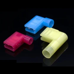 30/10PCS Flag Shaped FLDNY1.25/2/5.5/250 6.3mm Nylon Flag Type Female Insulation Cold Pressed Wiring Terminal Plug Spring