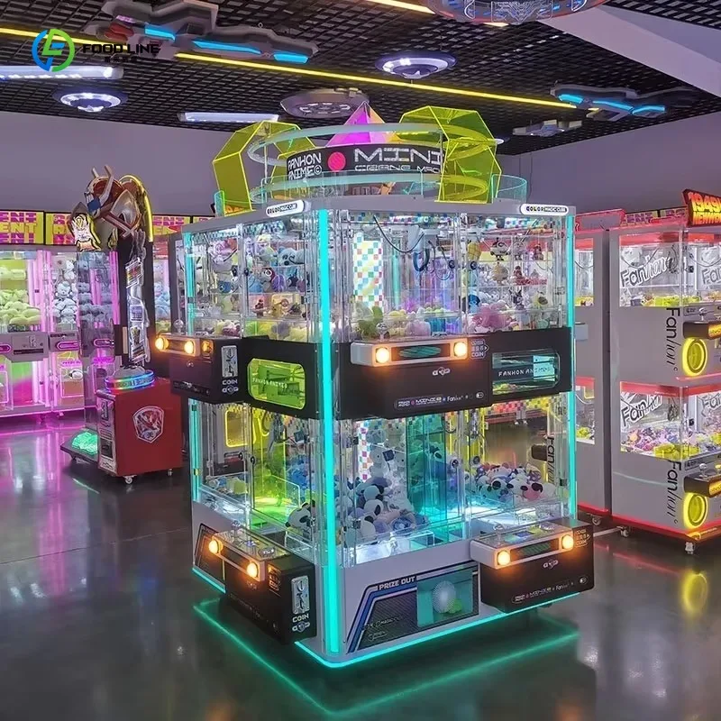 Customized 8-person High-End Metal Customizable Arcade Claw Machine Candy Crane Doll Vending Entertainment Game Machine