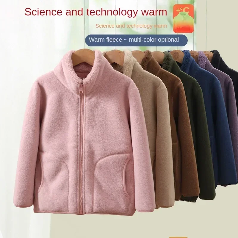 Children\'s Winter Jacket Fleece Thick School Teenage Boys Girls Outerwear Windproof Warm Casual Cozy Coats 12 13 14 Years Tops