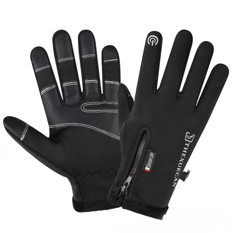 New Winter Windproof Gloves Men Women Black Work Touch Screen Driving Gloves Men Snow Fishing Waterproof Hand Warmers Gym Gloves