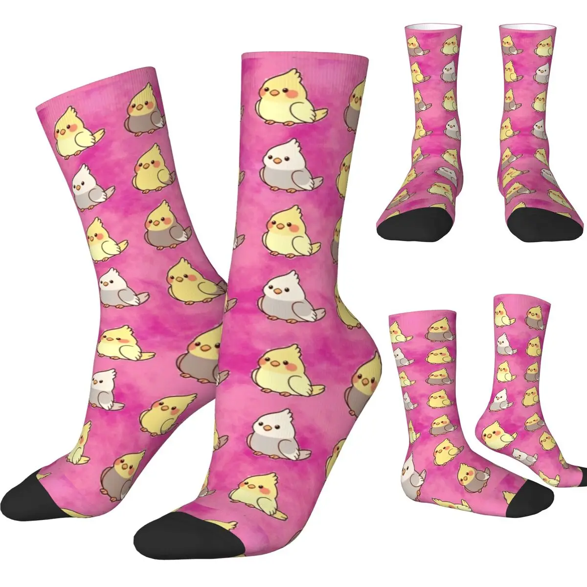 Too Many Birds Cartoon Cockatoo (10) Socks Spring Stockings Funny Men Breathable Socks Design Running Anti Skid Socks